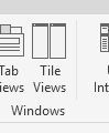 Botón de organizar las ventanas en mosaico, dentro del grupo Ventanas de la ficha Vista de la cinta de Revit